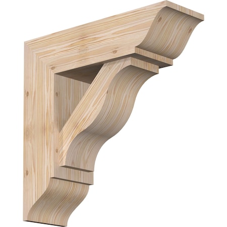 Ekena Millwork Funston Traditional Smooth Bracket w/ Offset Brace, Douglas Fir, 7 1/2"W x 24"D x 24"H BKT0806X24X24FST01SDF
